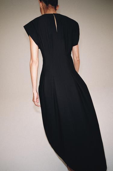 ROBE EN POPELINE PLISSÉE ZW COLLECTION - Noir de Zara - Image 2