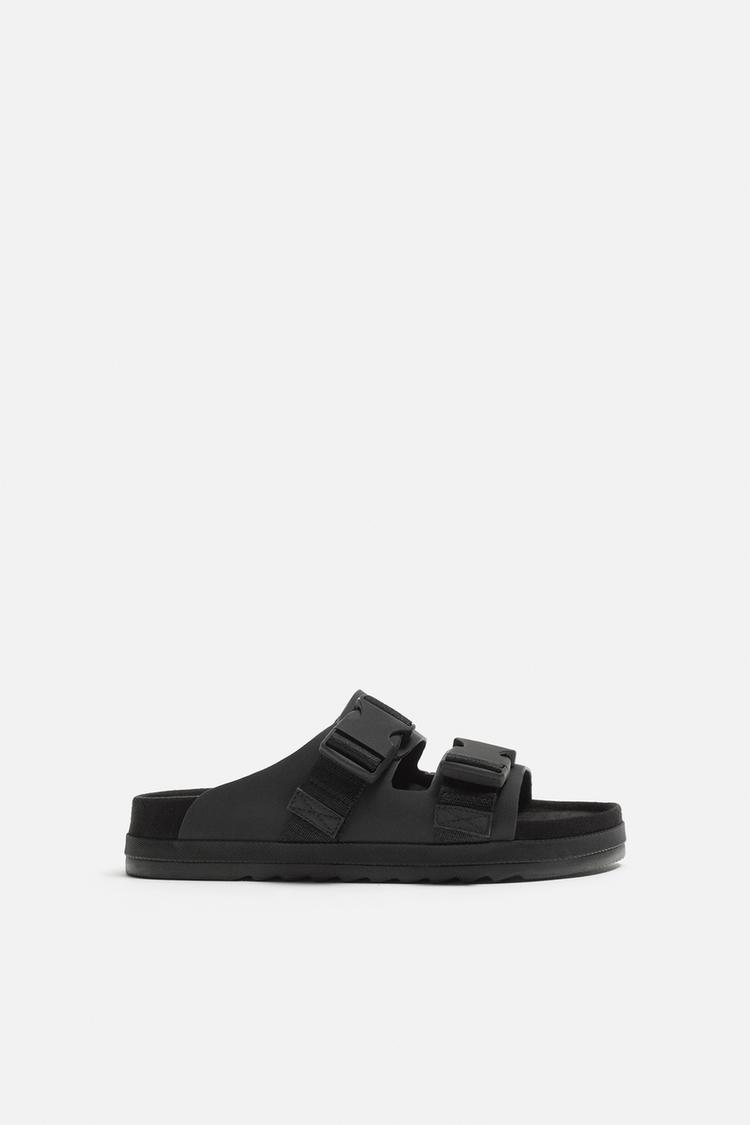 CHUNKY RUBBERISED SANDALS Black ZARA Australia