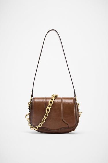 MINI BOLSO CADENA - Marrón de Zara