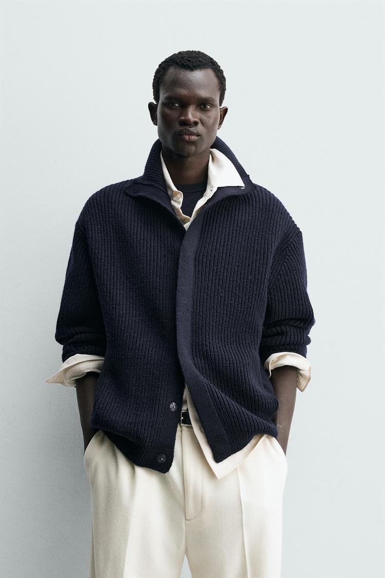 ZARA PURL KNIT CARDIGAN
