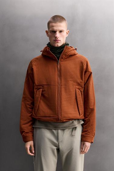 TECHNICAL TEXTURED JACKET - Orange by Zara