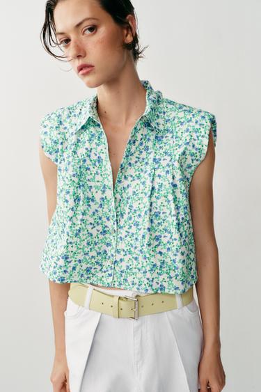 FLORAL PRINT SHIRT WITH SHOULDER PADS - Multicoloured by Zara - Image 1