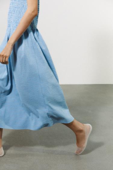 GINGHAM MIDI DRESS - Blue/White by Zara - Image 4