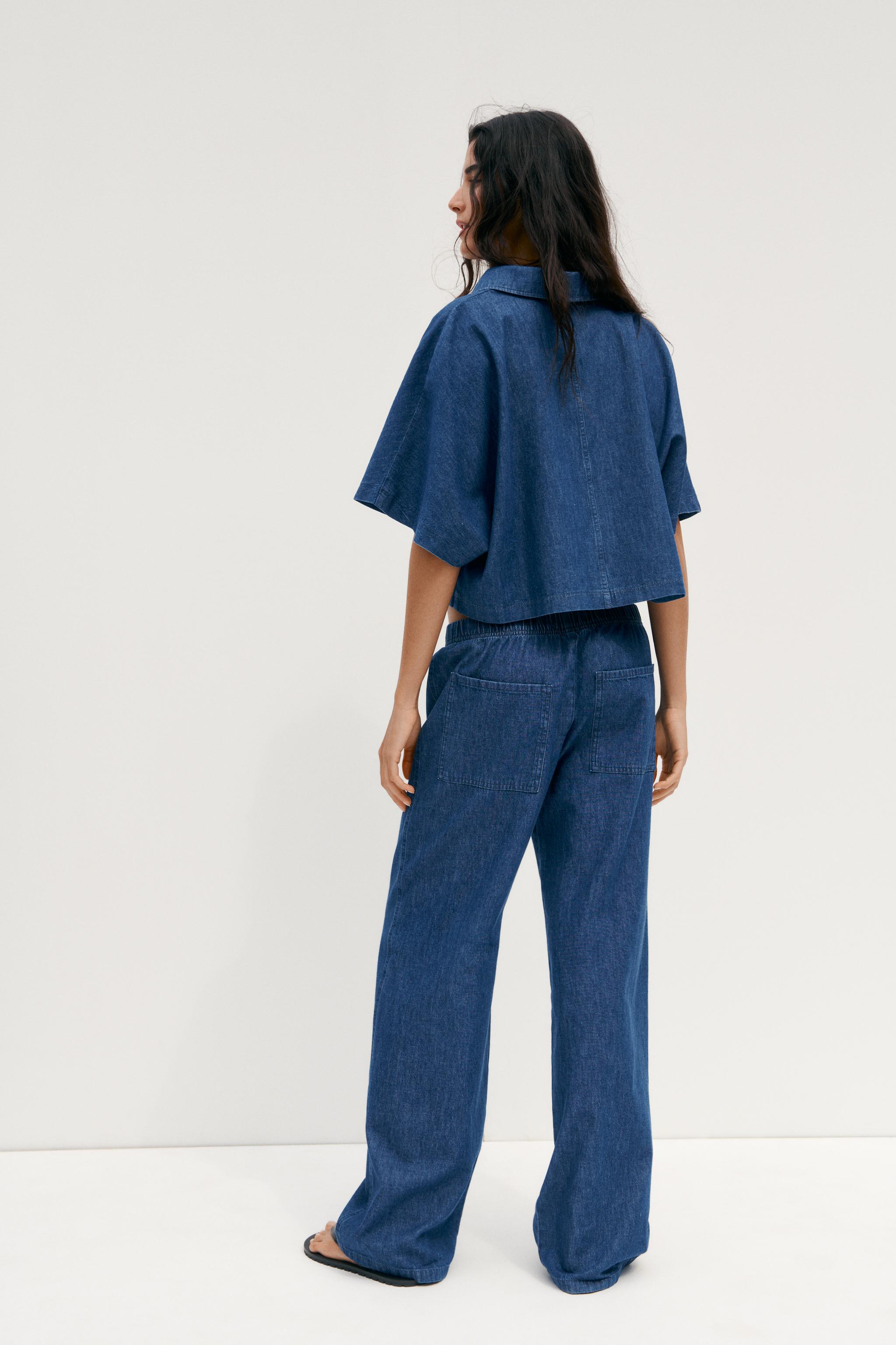 【ZARA】TRF パジャマ風デニムパンツ 6929/049/406 ZARA】TRF パジャマ風デニムパンツ 6929/049/406 (ZARA/デニム