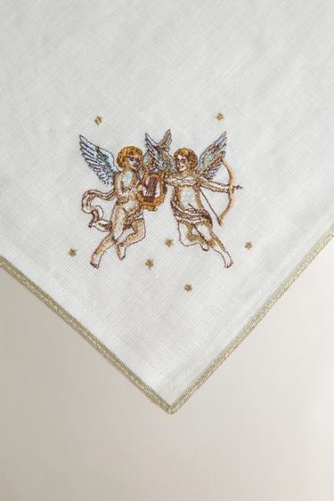SERVIETTE DE TABLE LIN BRODÉE GÉMEAUX | MARISA BERENSON - Écru de Zara - Image 2