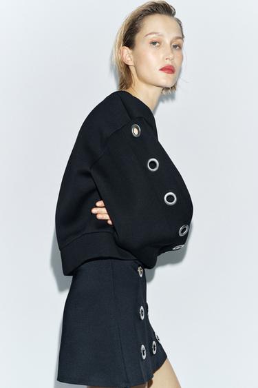 SWEAT EFFET NÉOPRÈNE - Noir de Zara - Image 1