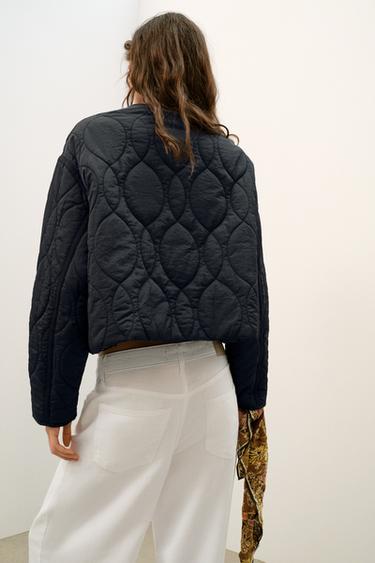 BLOUSON COURT MATELASSÉ - Noir de Zara - Image 4