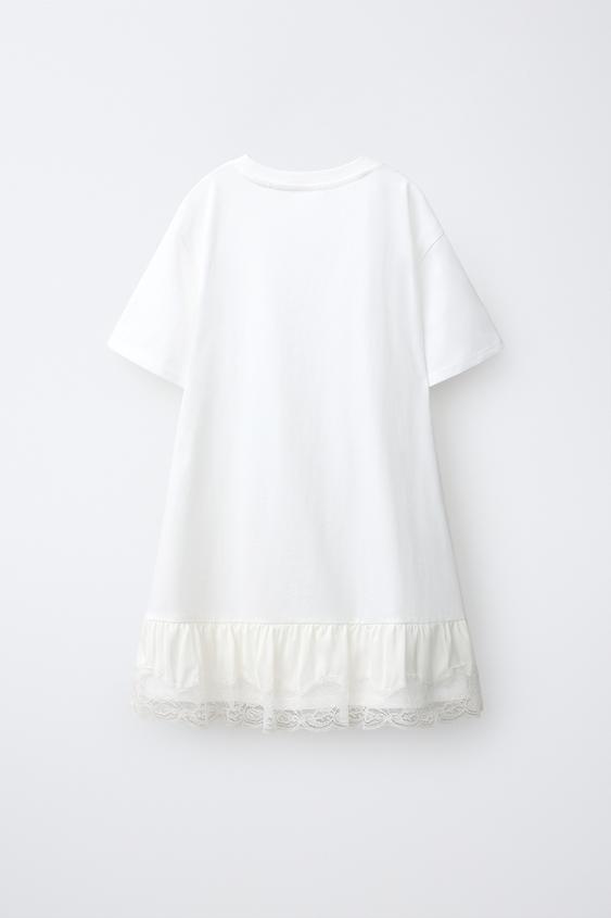 ROBE STYLE LINGERIE BIMATIÈRE - Blanc de Zara - Image 1