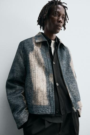 ABSTRACT JACQUARD JACKET - Blue / Indigo by Zara - Image 4