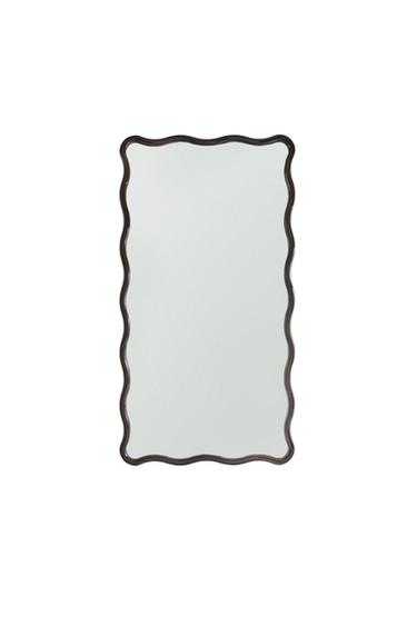 VERTICAL MIRROR WITH SCALLOPED FRAME - Burgundy by Zara