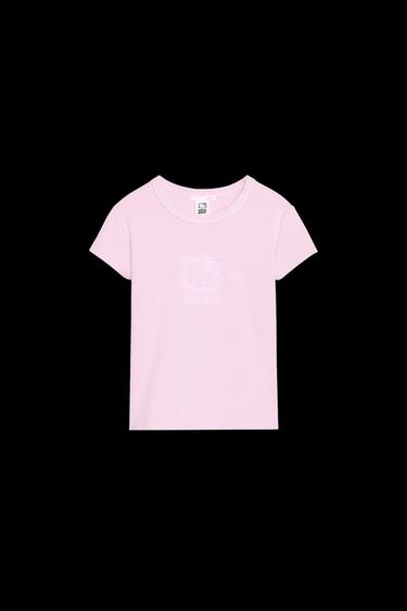 Zara HELLO KITTY © 2025 SANRIO WASHED EFFECT T-SHIRT - Pink - Image 0