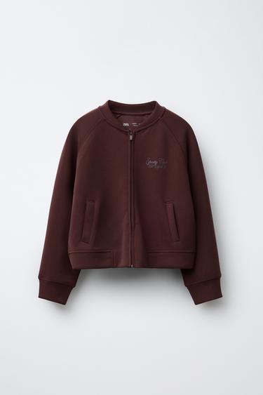 SPORTY TEXTURED JACKET - Wine by Zara