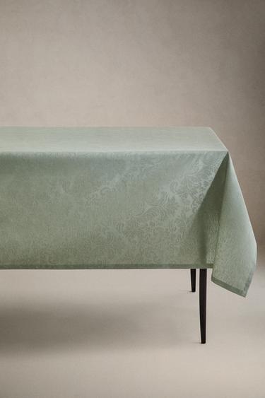RESIN-COATED COTTON TABLECLOTH - Bluish by Zara - Image 0