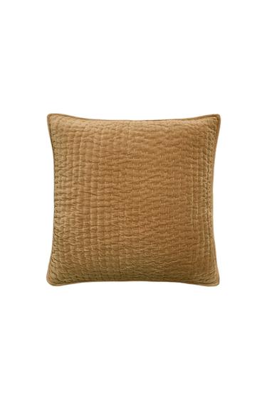 CAPA DE ALMOFADA DE VELUDO LAVADO - Bege da Zara