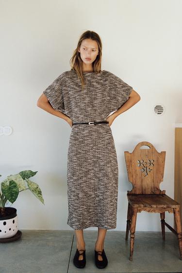 zara midi pinafore dress Zara Denim Pinafore Dress