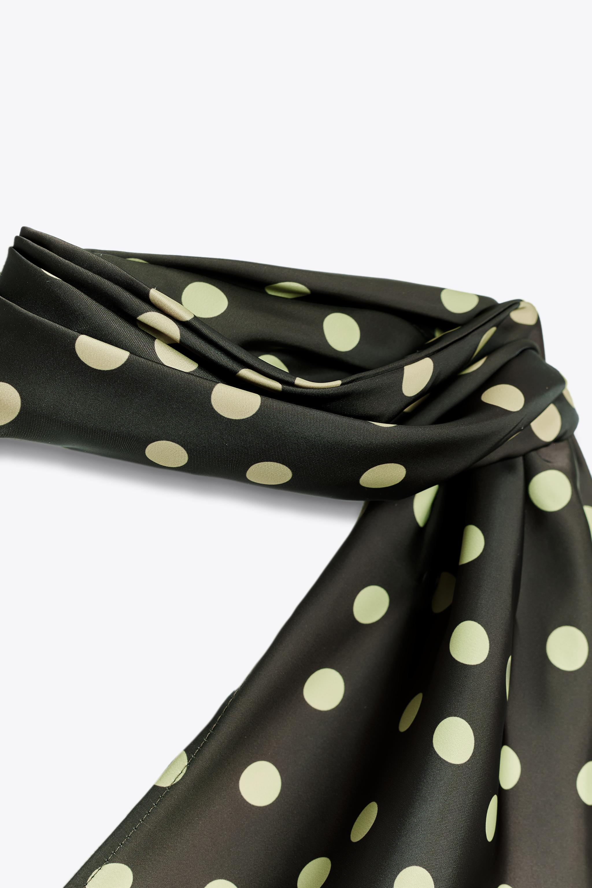 SATIN HALTER SCARF TOP - Greens | ZARA Australia