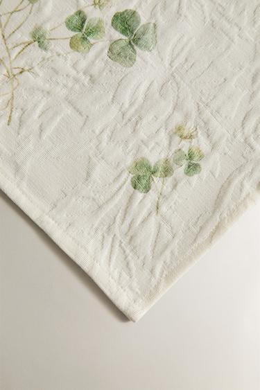 LOT DE SERVIETTES JACQUARD IMPRIMÉ TRÈFLE (LOT DE 2) - Vert de Zara - Image 2