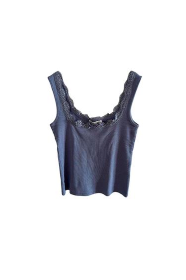 TOP AZUL ENCAJE