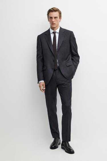 Zara 100% cool wool suit blazer - Navy blue - Image 0
