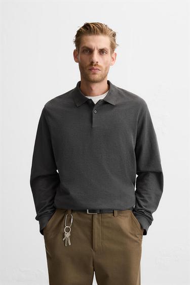 POLO ESTRUCTURA - Gris de Zara