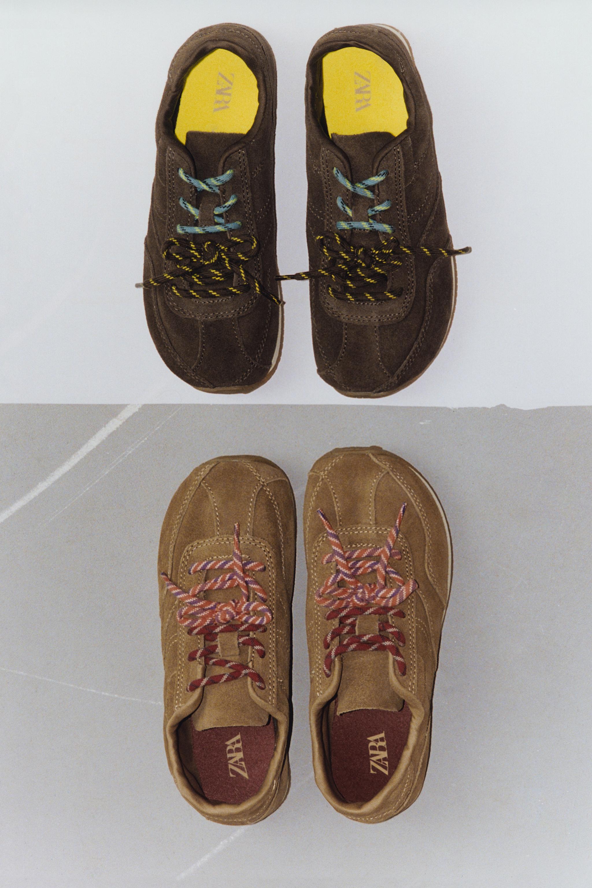 BAREFOOT LEATHER SNEAKERS — Chocolate Brown