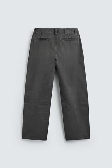 PANTALON CHINO COUPE DÉCONTRACTÉE DÉLAVÉ - Gris de Zara - Image 7