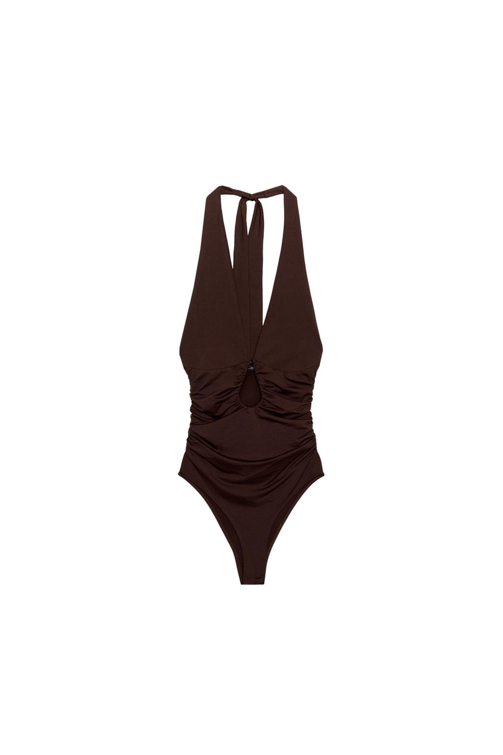 DRAPED POLYAMIDE BODYSUIT - image 4