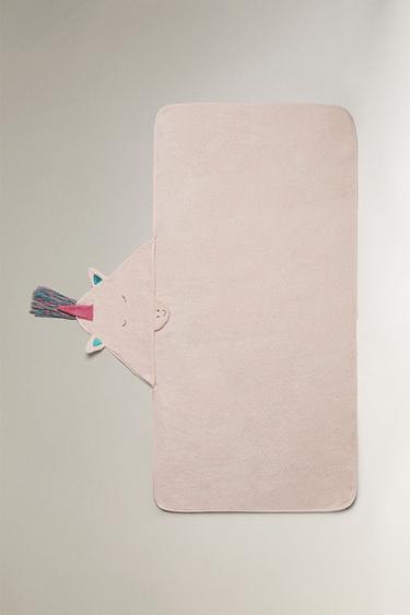 HOODED UNICORN BATH TOWEL - Pink by Zara