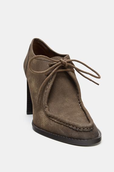 LACE-UP HIGH-HEEL SHOES - Khaki Green by Zara - Image 2