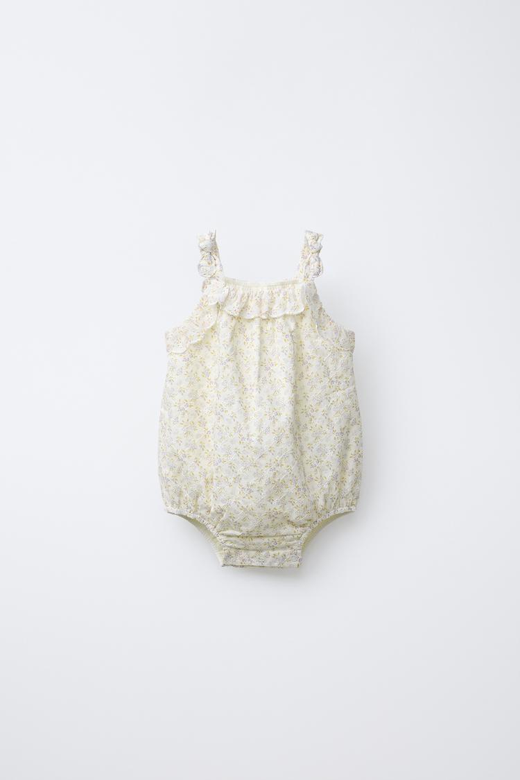 Textured Floral Baby Romper Textured Floral Baby Romper