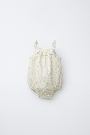 BARBOTEUSE À TEXTURE ET FLEURS - Écru de Zara