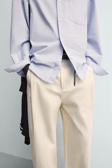 PANTALON BALLOON FIT PLIS - Écru de Zara - Image 4