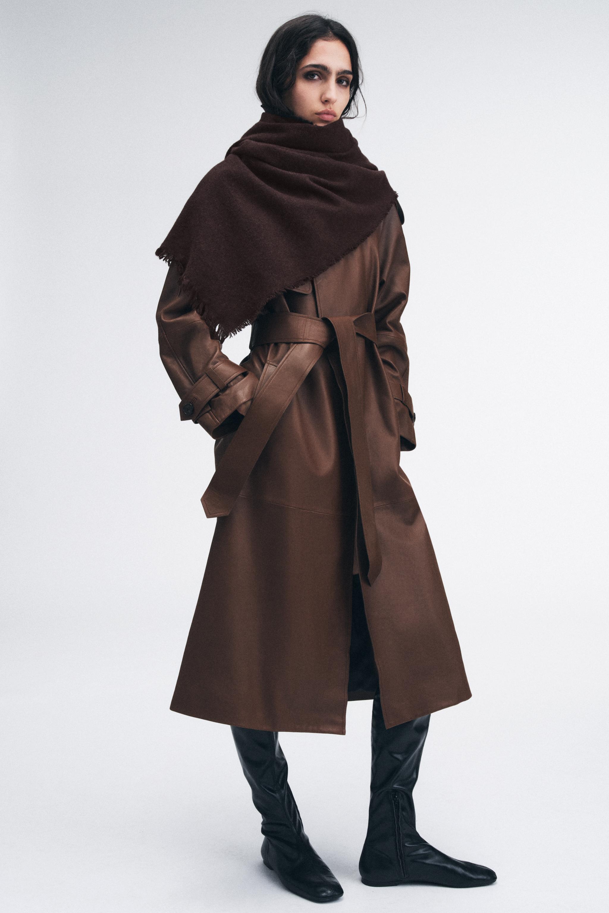 一茶 テクスチャーチェック柄シャツ - エクリュ/ブラウン | ZARA Japan / 日本