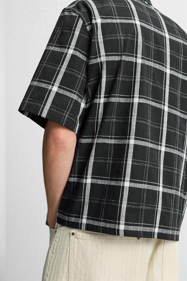 CHEMISE RELAXED FIT À CARREAUX - Noir / Blanc de Zara - Image 5