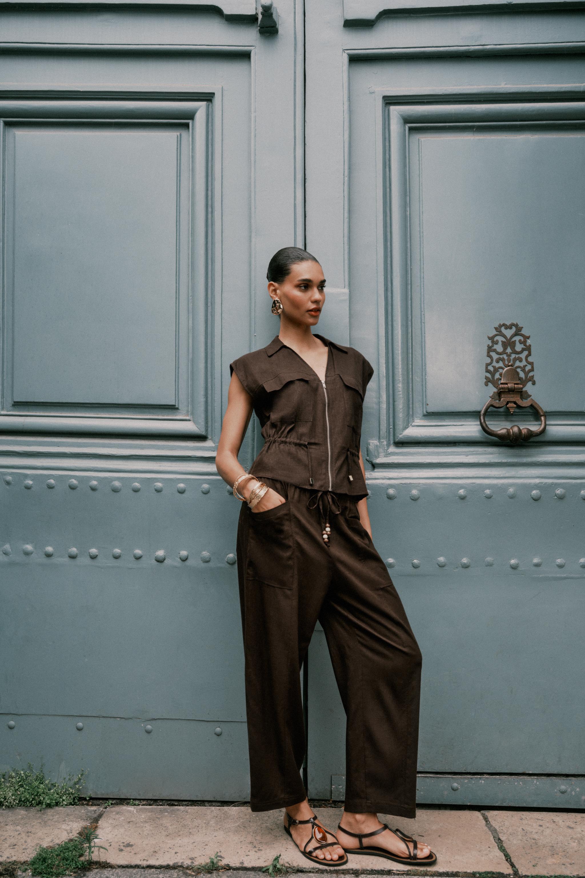 【新品未使用】deres floating linen pants sand 0 Sage / floating linen pants (sand/carbon/cloud) – deres.online