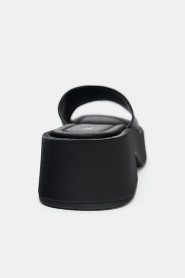 SANDALES SATINÉES CHUNKY - Noir de Zara - Image 7