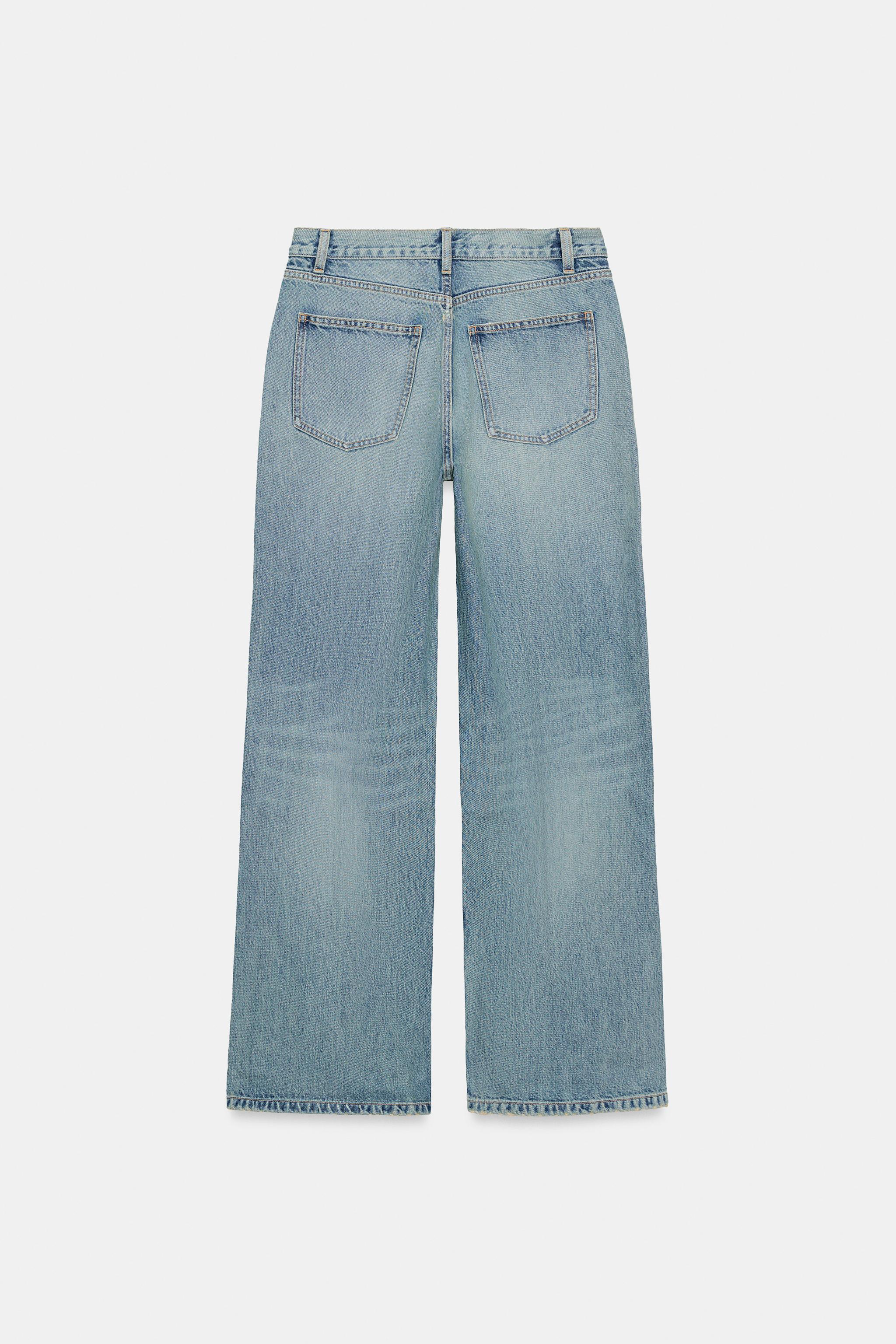 JINS JEANS DE CINTURA ALTA COM COSTURA FRONTAL - Azul-claro | ZARA Brasil