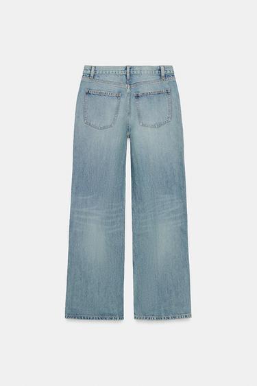 JEANS TIRO ALTO COSTURA FRONTAL - Azul claro de Zara