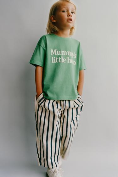 Zara TEXT PRINT T-SHIRT - Green