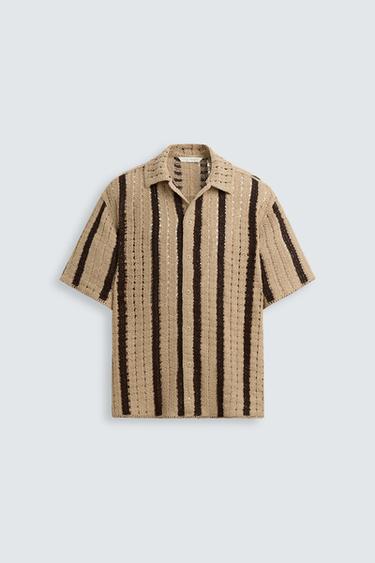 CAMISA ESTRUCTURA CROCHET - Marrón de Zara