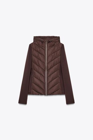 CONTRAST PUFFER JACKET - Brown by Zara