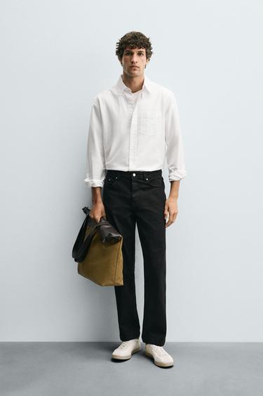 بنطلون STRAIGHT FIT - أسود الخاص بـ Zara