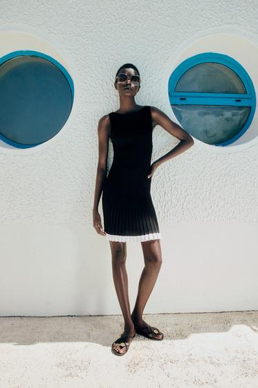 striped denim dress zara ZARA NEW WOMAN MIDI ZW TAILORED DENIM DRESS FREYED BLUE XS-XXL REF: 2553/066
