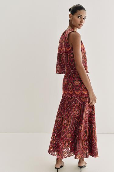 TOP À BRODERIES PERFORÉES - Multicolore de Zara - Image 6