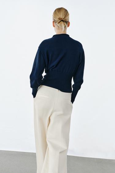 WIDE WAIST KNIT JUMPER - Ink blue by Zara - Image 1