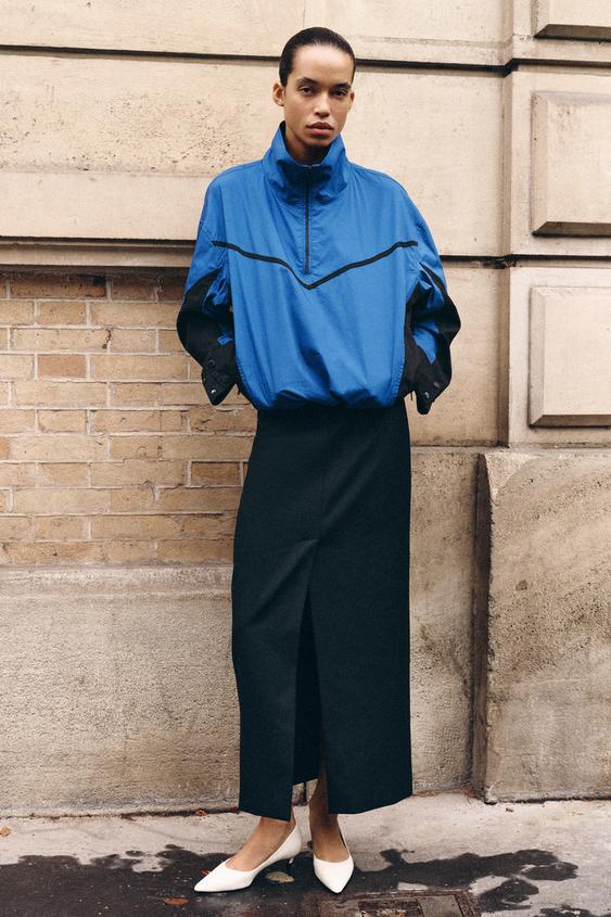 BLOUSON TECHNIQUE BIMATIÈRE ZW COLLECTION - Bleu de Zara - Image 1