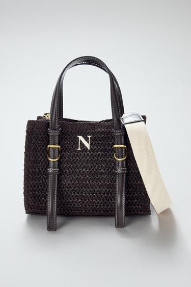 Zara MINI SHOPPER BAG - Chocolate