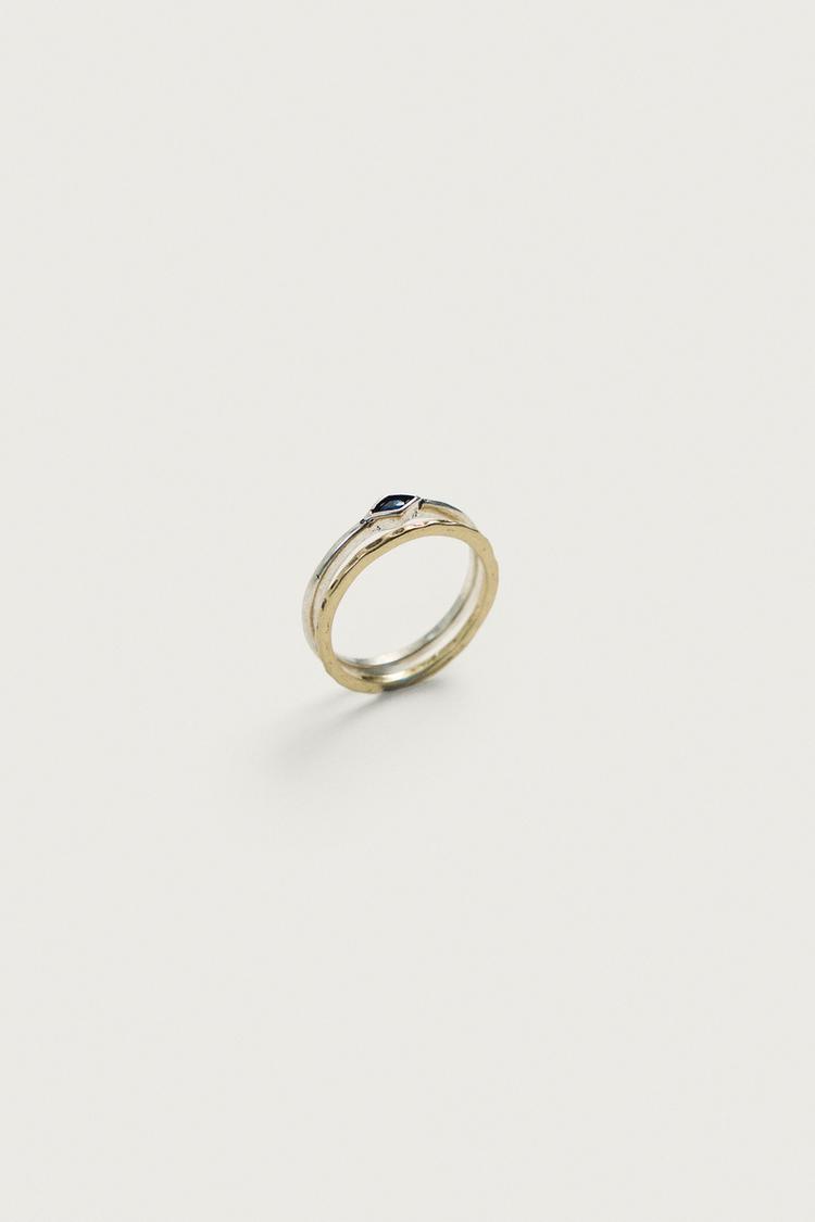 Paquete de 2 anillos de metal combinados 4