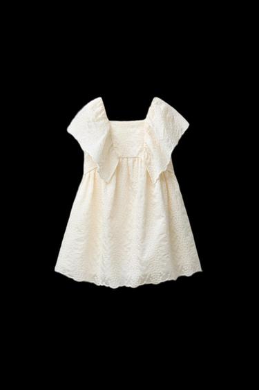 KLEID MIT BESTICKTEN SCHMETTERLINGEN - Cremefarben von Zara