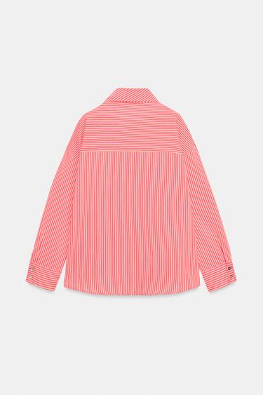 CHEMISE À RAYURES AVEC NŒUD - Rose de Zara - Image 7
